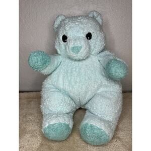 Ty 2000 Baby Pillow Pals Collection BEARBABY The Blue Teal Bear Rattle 12 inch